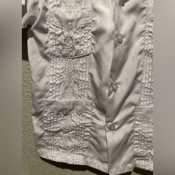 Guayabera Boys Shirt White Shirt Size 4 - Picture 3 of 10